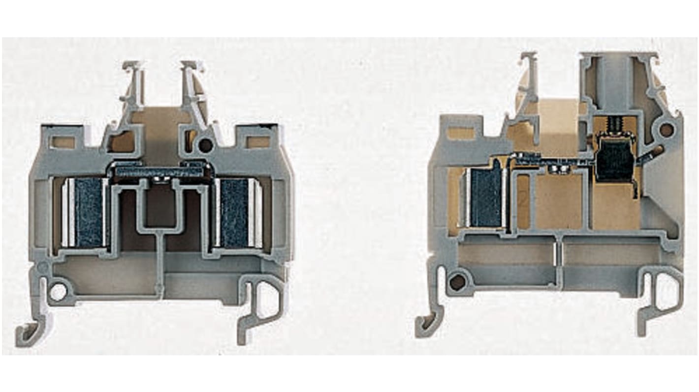 Entrelec SNA Series Grey Standard Din Rail Terminal, 2.5mm², Single-Level, Screw Termination