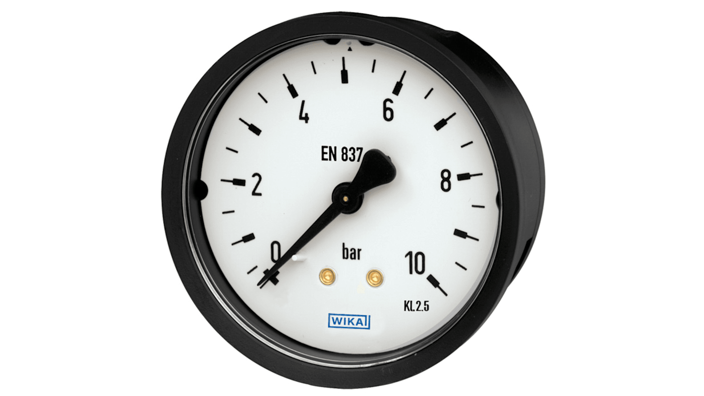 WIKA G 1/8 Analogue Pressure Gauge 10bar Back Entry 40mm Outside Diameter