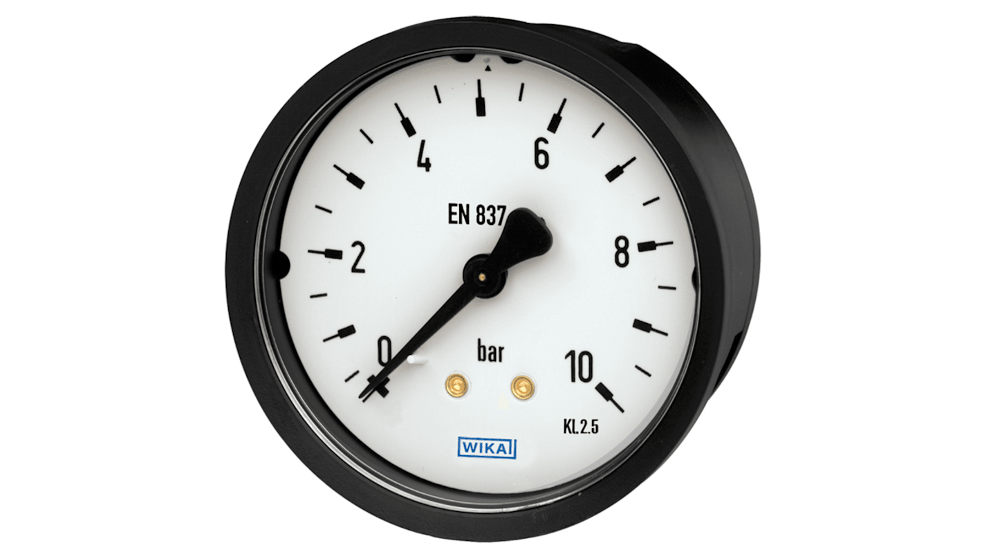 WIKA G 1/4 Analogue Pressure Gauge 1bar Back Entry, 9083774, 0bar min., 111.12