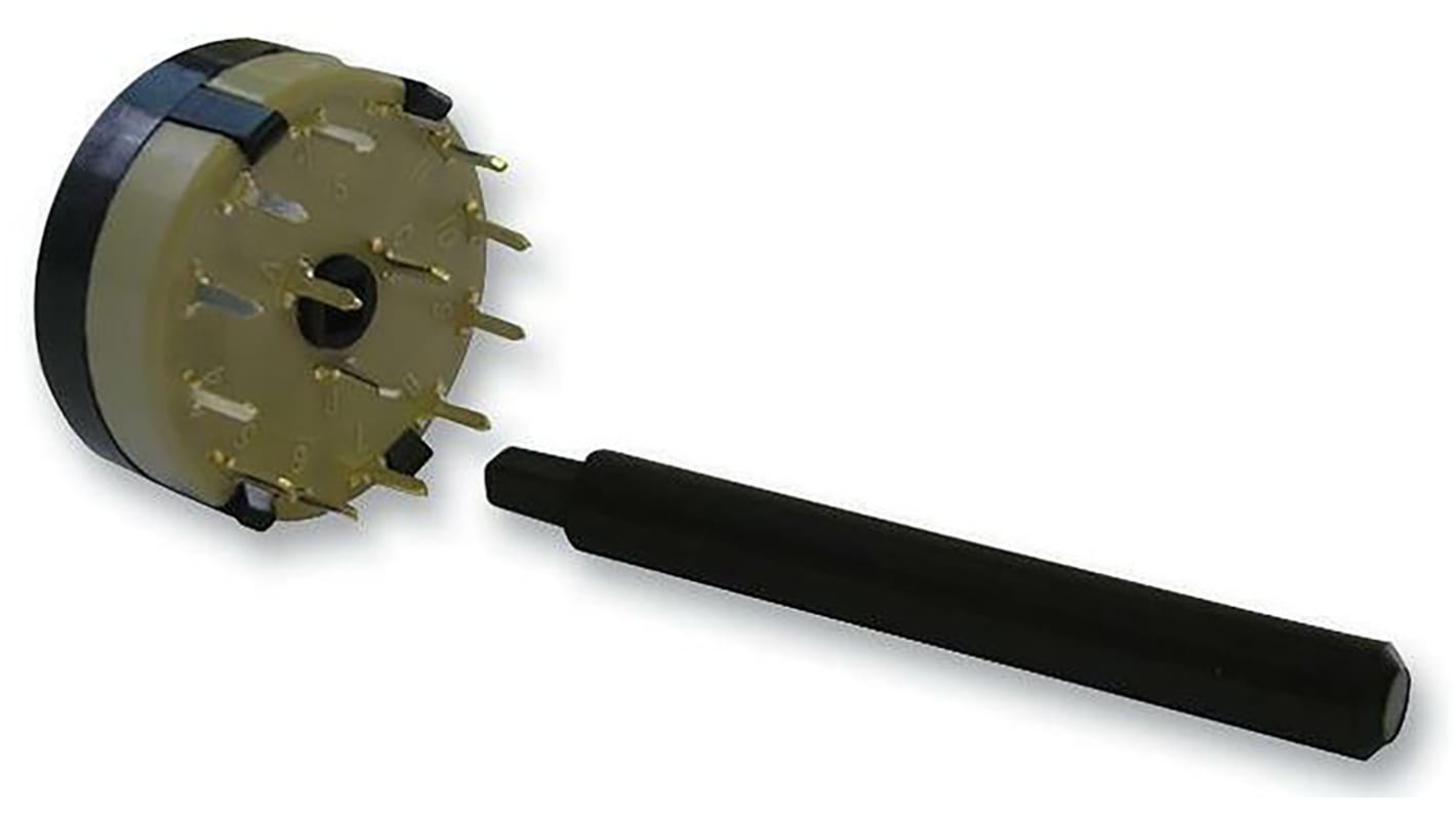 Lorlin, 3 Position Rotary Switch, 150 mA @ 250 V ac, Through Hole