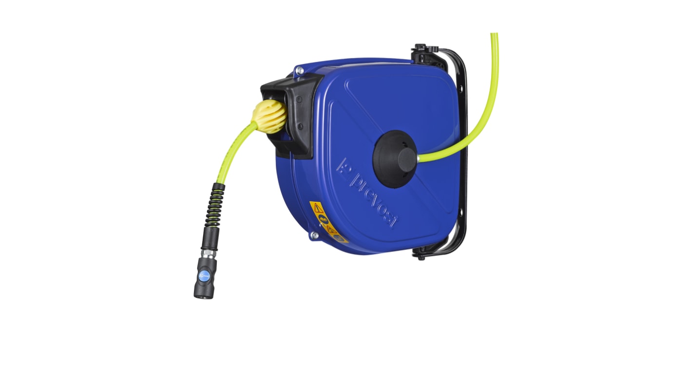 PREVOST Wall Mounted 10m Air Hose Reel, 10mm Inner Diameter, 14mm Outer Diameter, 833L/min Flow Rate