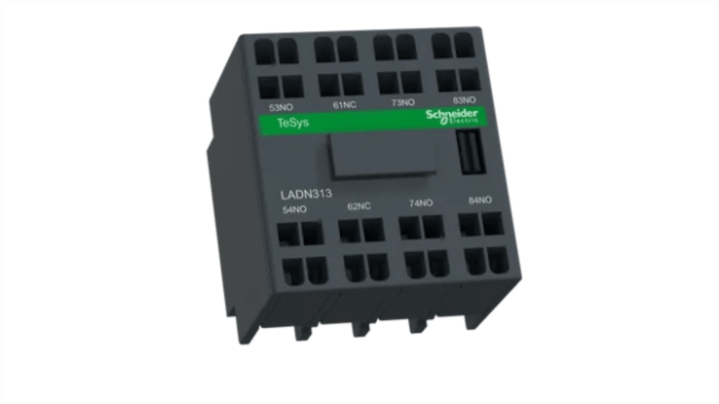 Schneider Electric Auxiliary Contact Block, 3 Contact, 3NO + 1NC, Front Mount, TeSys LADN