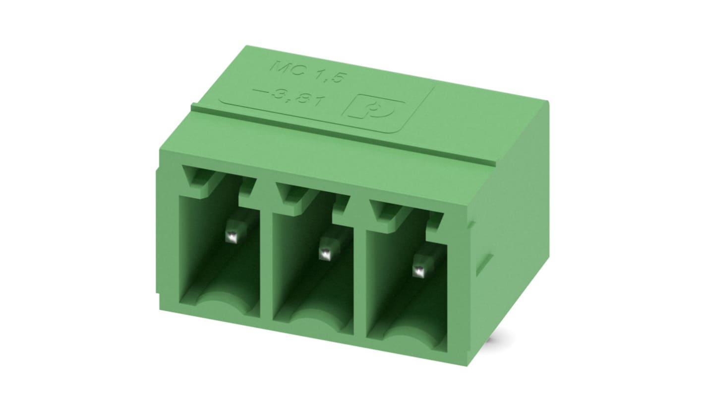 Phoenix Contact MC 1.5/ 3-G-3.81 Steckbarer Klemmenblock Header 3-Kontakte 3.81mm-Raster gewinkelt