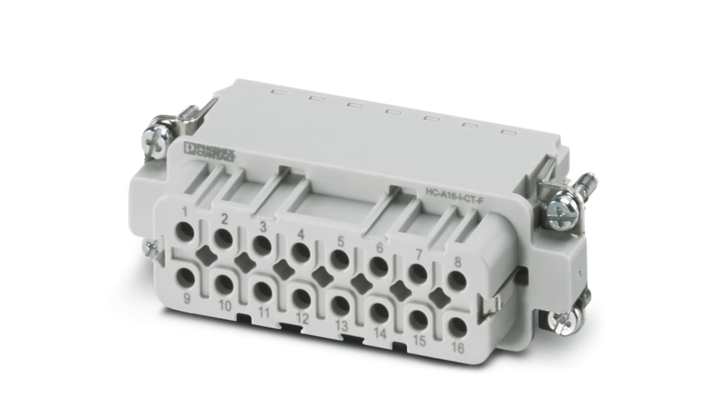 Phoenix Contact Heavy Duty Power Connector Insert, 16A, Female, A16 Series Series, 16 Contacts
