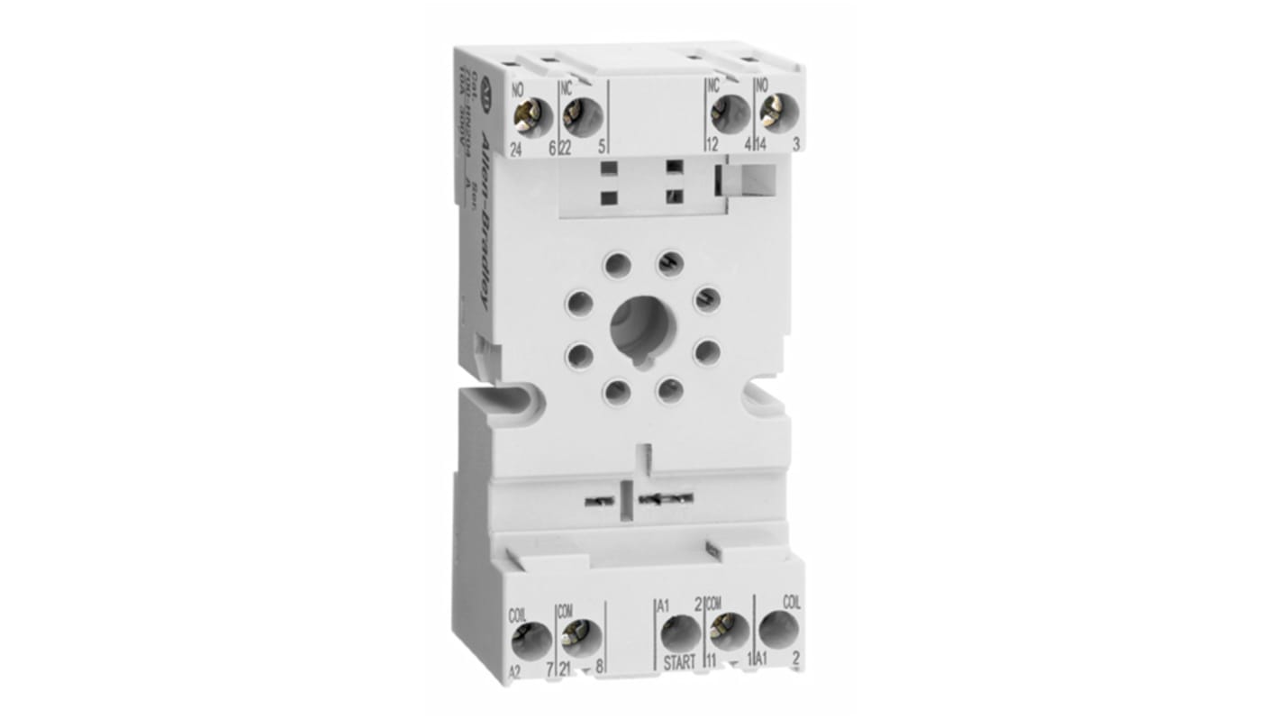 Zócalo de relé Allen Bradley 700-HN para Relé 700-ha de 8 contactos, Carril DIN, montaje en panel