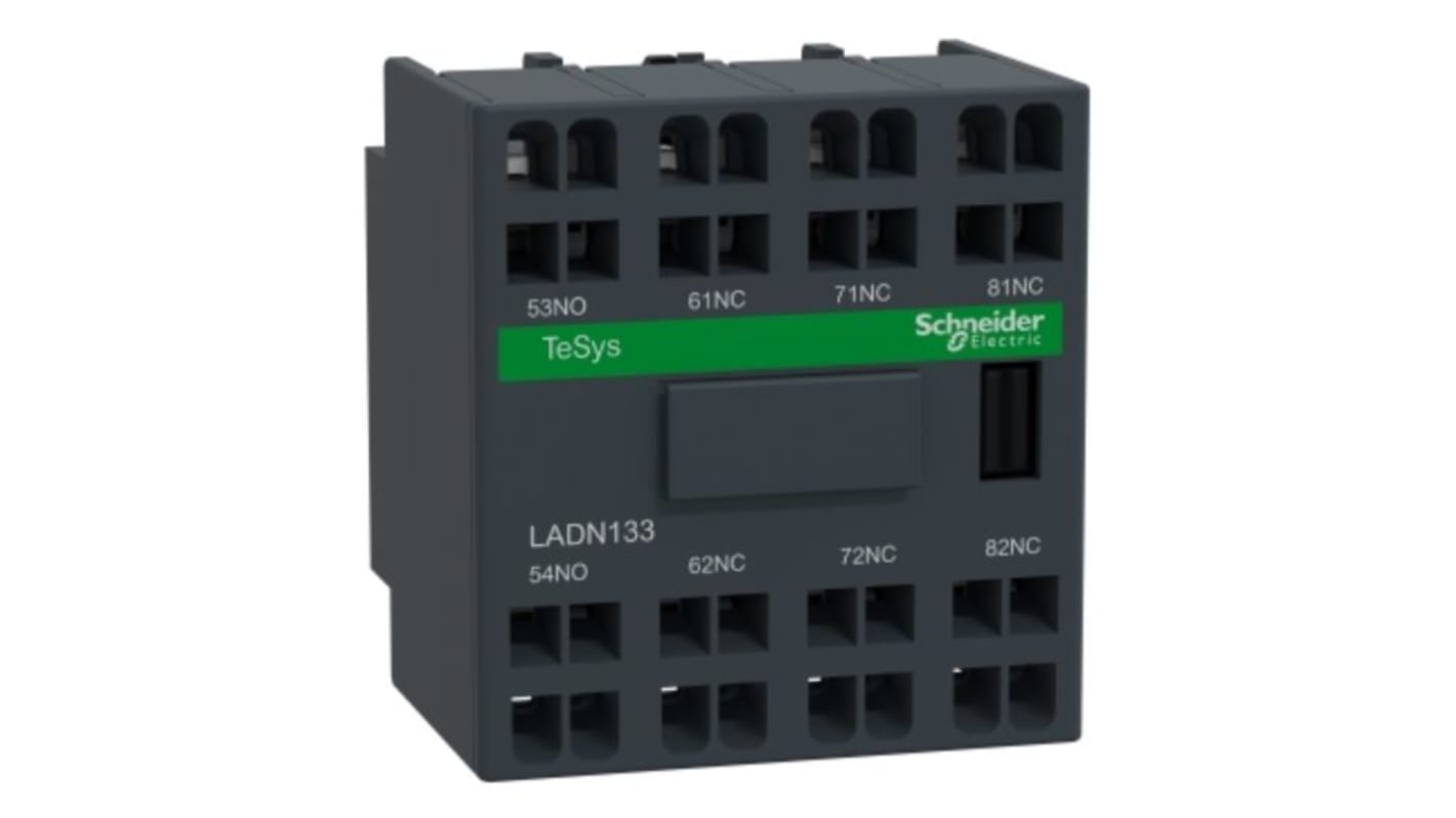Schneider Electric Auxiliary Contact Block, 1NO + 3NC, Front Mount, Tesys LADN