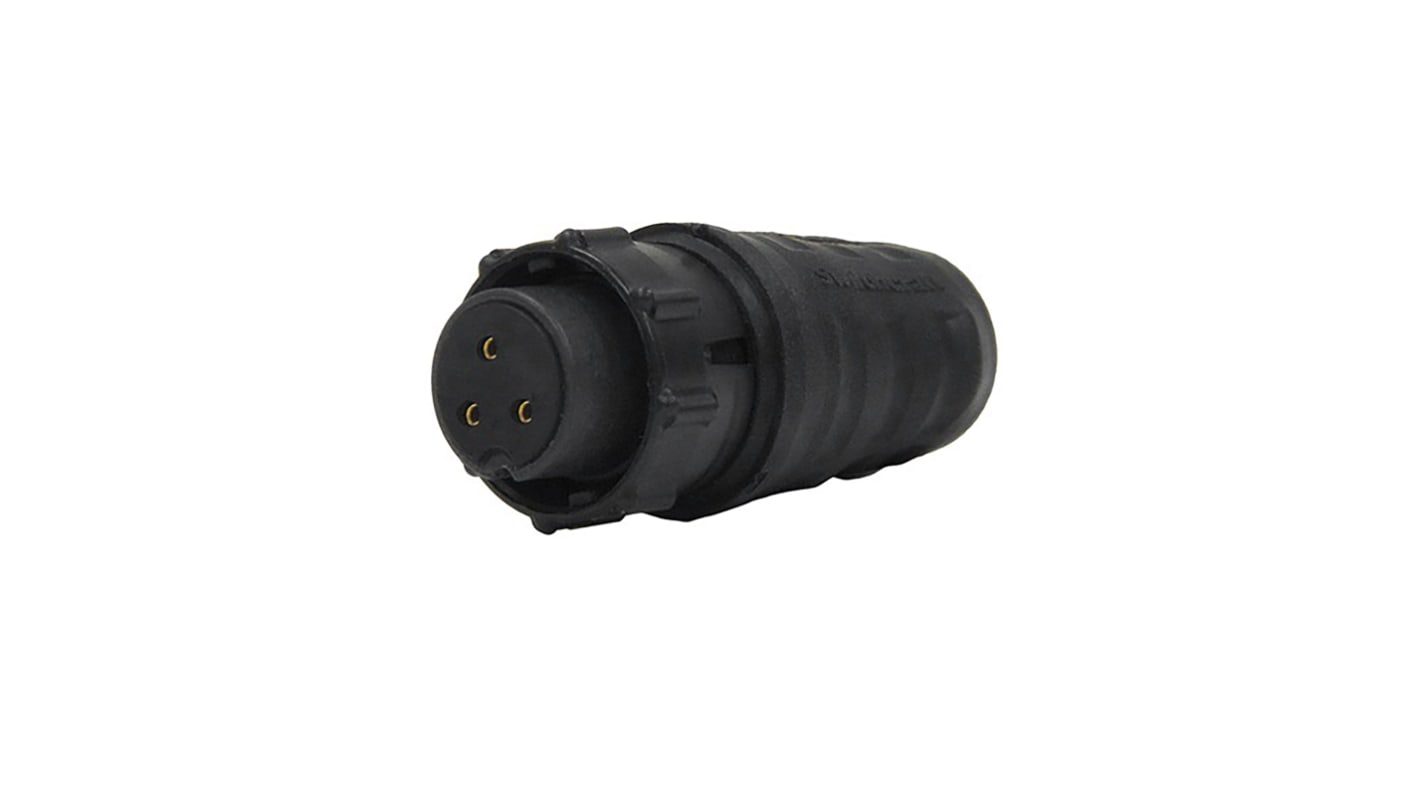 Switchcraft 标准圆形连接器插座, 3芯, 电缆安装, 焊接端接, 600.0 v, IP68，IP69K, EN3系列