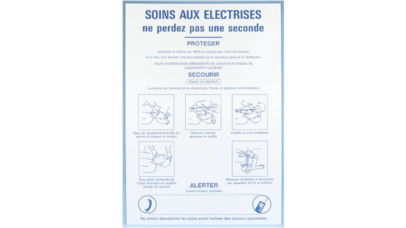 Electrical Safety Safety Poster, PP, French, 350 mm, 500mm