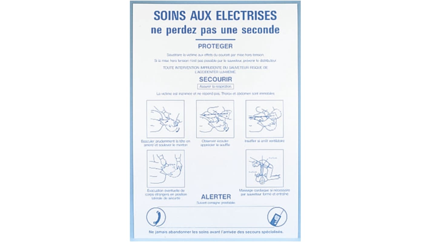 Cartel de seguridad Brady : Seguridad eléctrica en Francés, 500mm x 350 mm