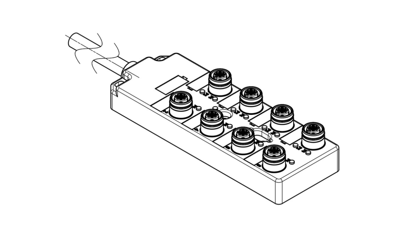 Brad from Molex 120119 Sensor-Box 8 Anschlüsse 5 Auslässe M12