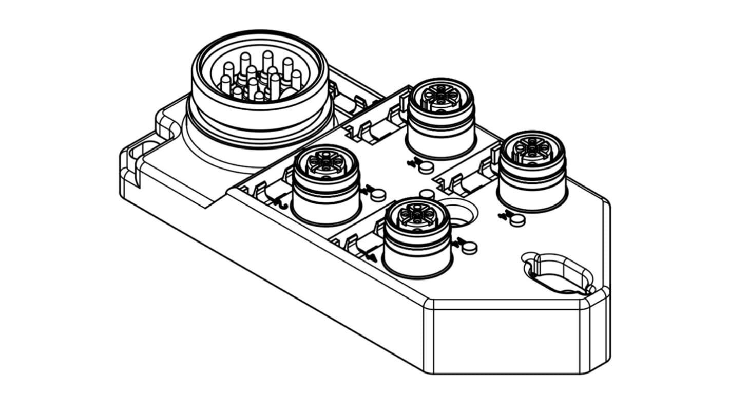 Brad from Molex 120251 Sensor-Box 4 Anschlüsse 4 Auslässe M12