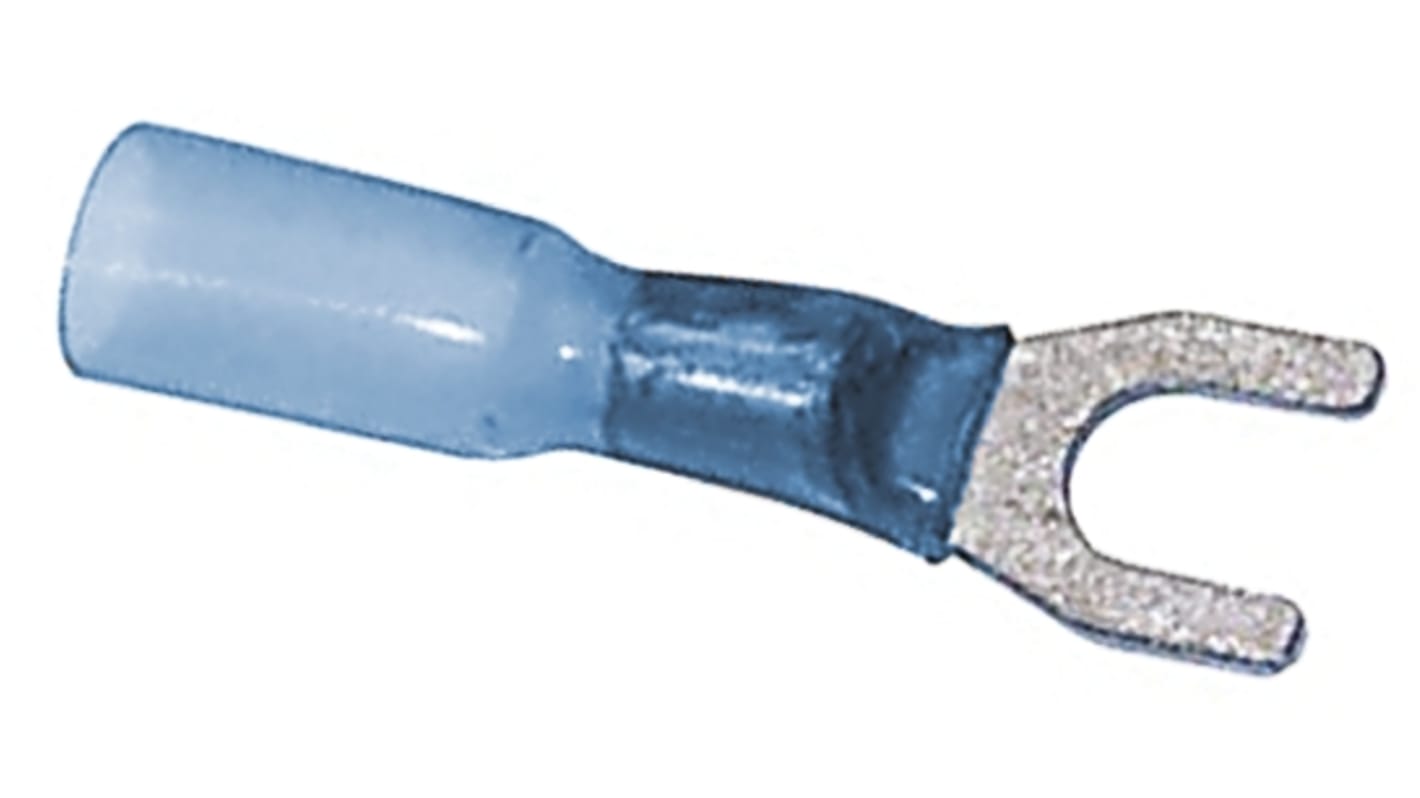 TE Connectivity, DuraSeal Insulated Crimp Spade Connector, 1.5mm² to 2.5mm², 16AWG to 14AWG, M4 Stud Size Nylon, Blue