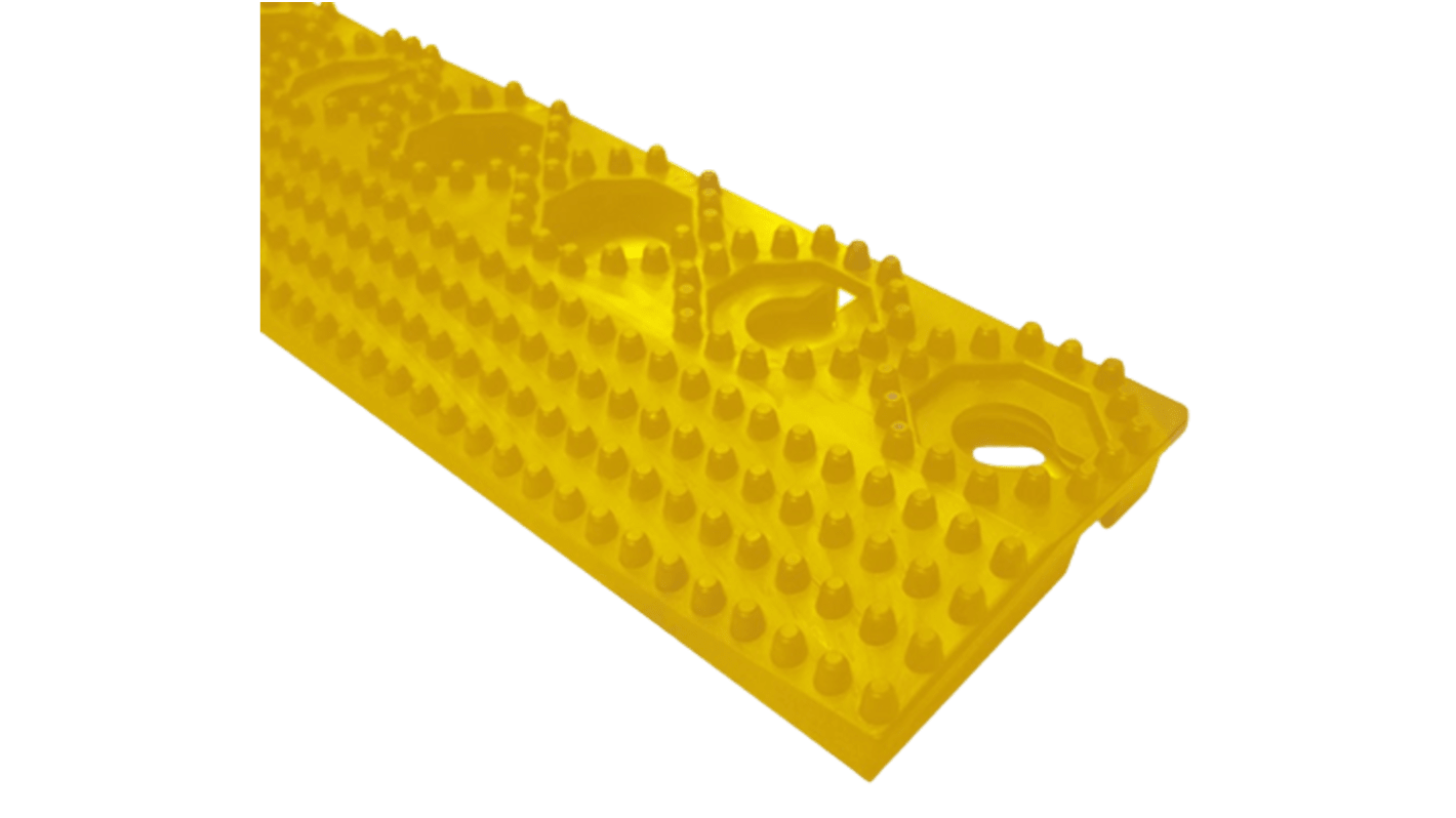 RS PRO Yellow Anti-slip Tile PVC Tile, Holes Finish 500mm x 60mm x 15mm