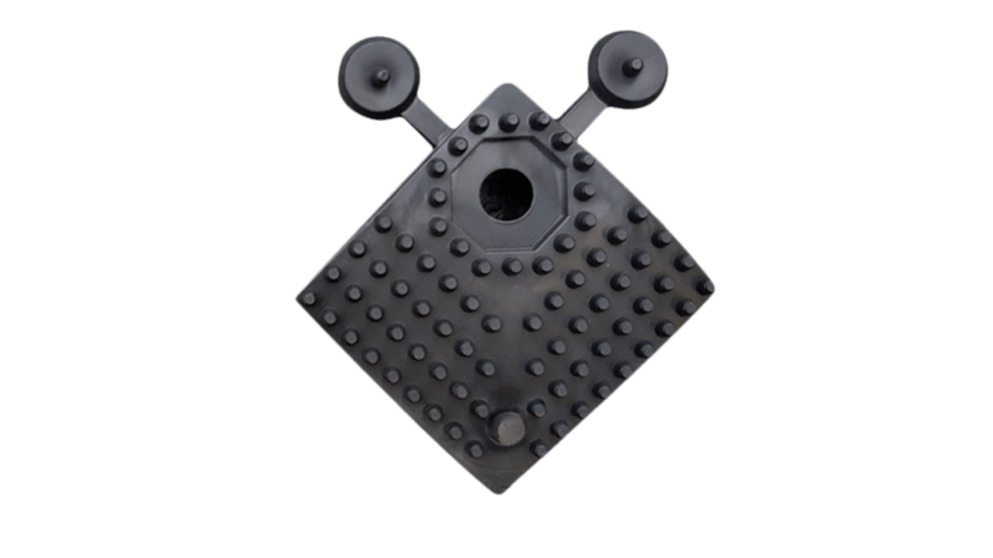 RS PRO Black Anti-slip Tile PVC Tile, Holes Finish 60mm x 60mm x 16mm