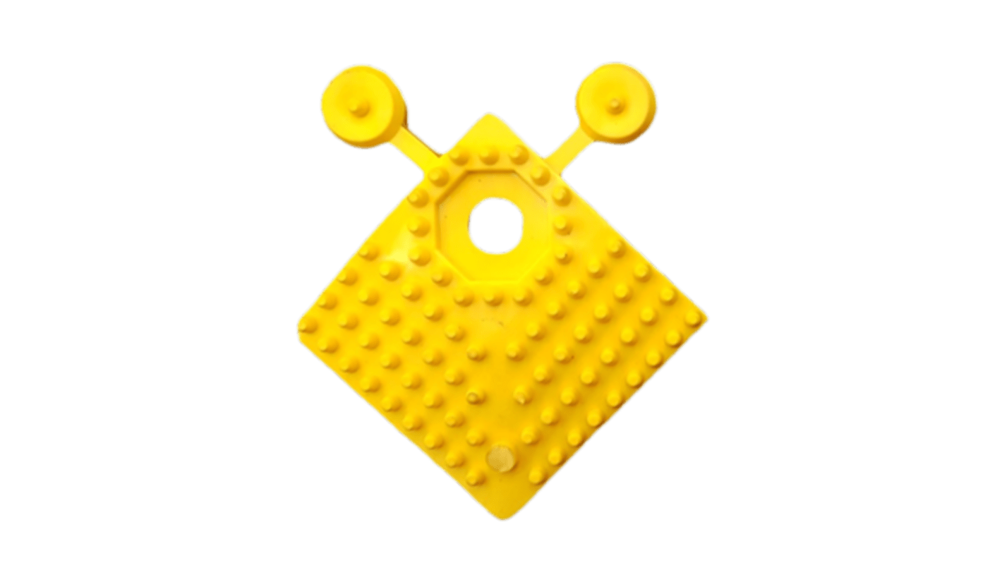 RS PRO Yellow Anti-slip Tile PVC Tile, Holes Finish 60mm x 60mm x 16mm