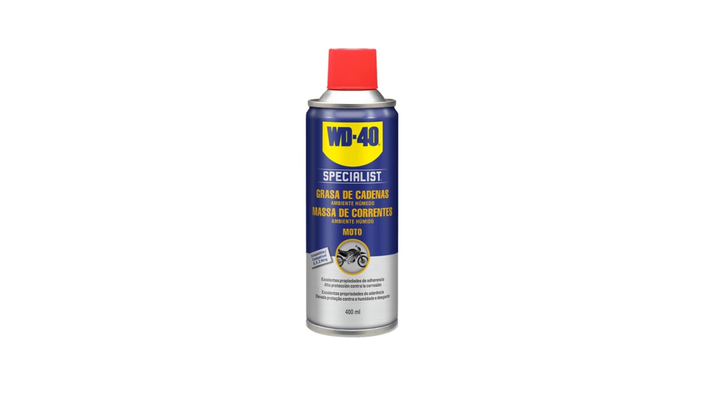 Grasa WD-40 SPECIALIST MOTO WD-40 Grasa de Cadenas Ambiente Húmedo, Aerosol de 400 ml