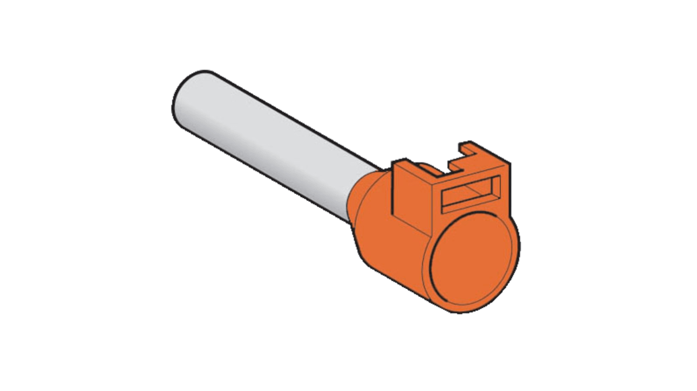 Schneider Electric, DZ5CA Insulated Crimp Bootlace Ferrule, 18mm Pin Length, 3.2mm Pin Diameter, Orange