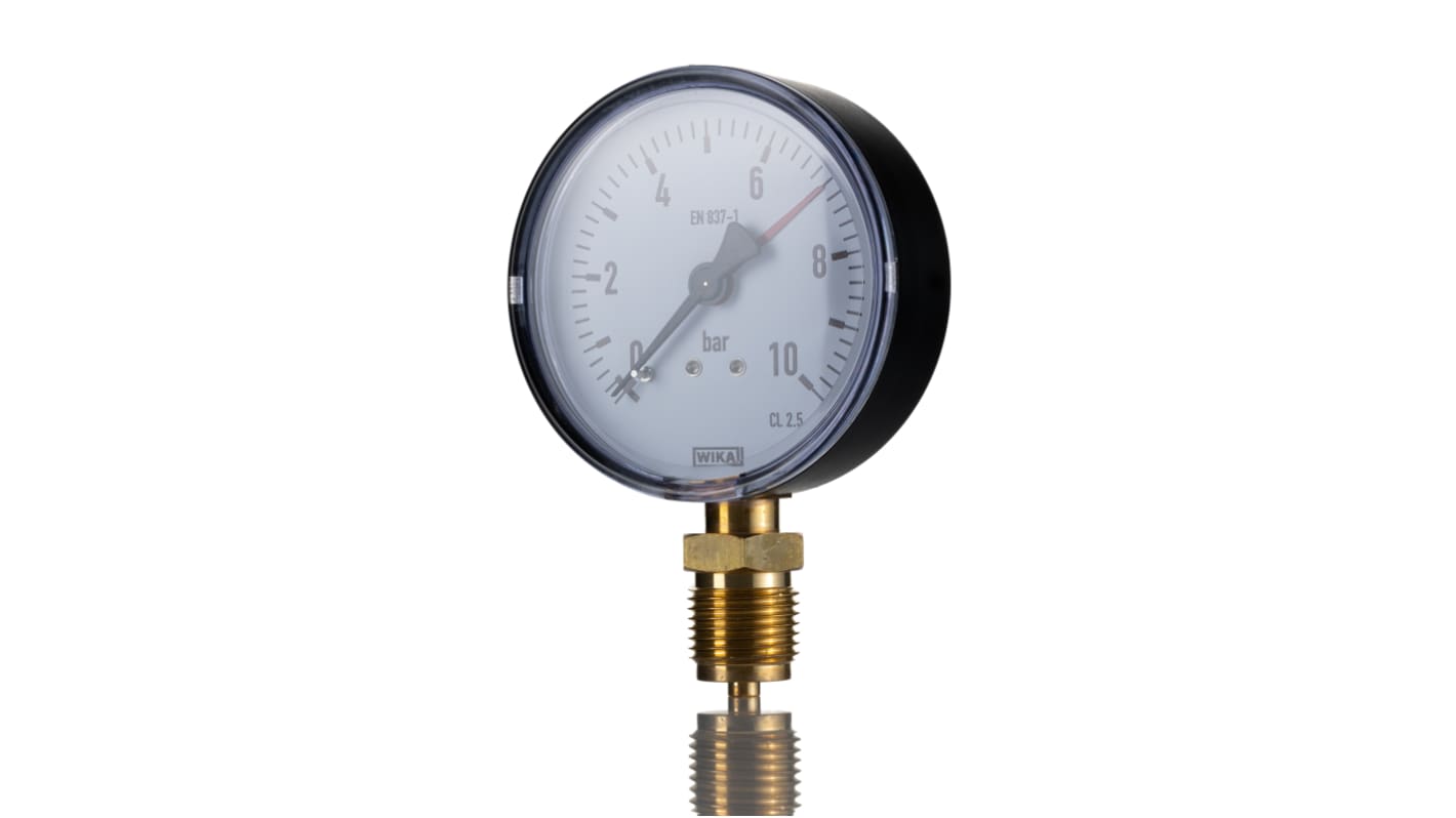 WIKA G 1/8 Analogue Pressure Gauge 10bar Bottom Entry 40mm Outside Diameter