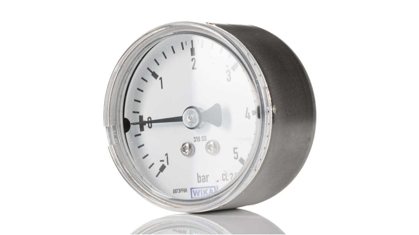 WIKA G 1/4 Analogue Pressure Gauge 1bar Back Entry 40mm Outside Diameter