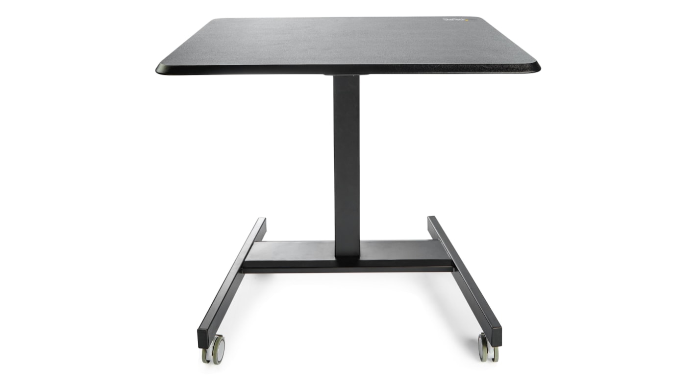 StarTech.com 升降电脑桌, 长800mm x 宽600mm x 高1145mm, 坐站两用式, 钢制, 带轮, 黑色