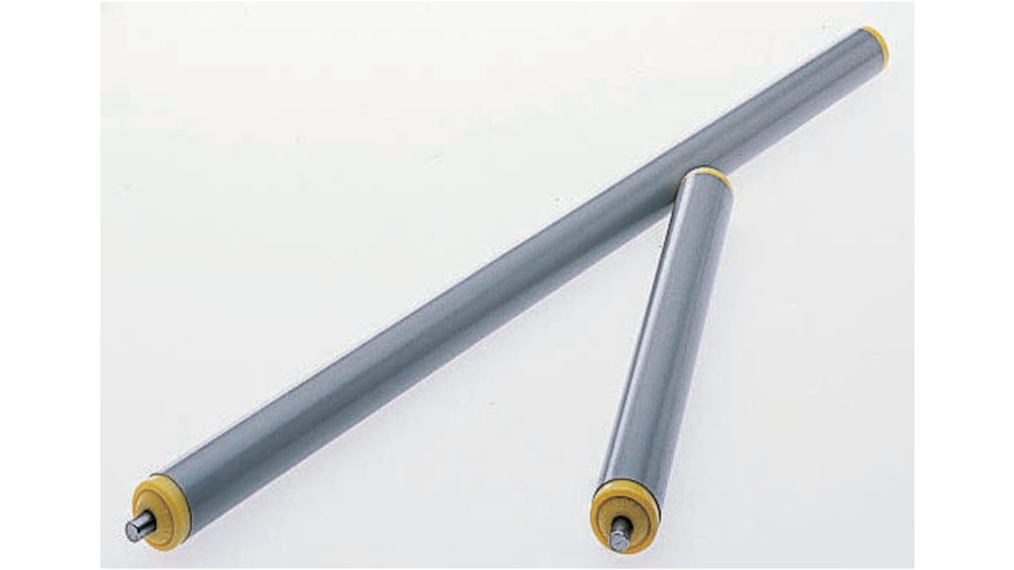 Interroll PVC Round Conveyor Roller Spring Loaded 20mm Dia. x 350mm L, Stainless Steel, 6mm Spindle, 367mm Overall