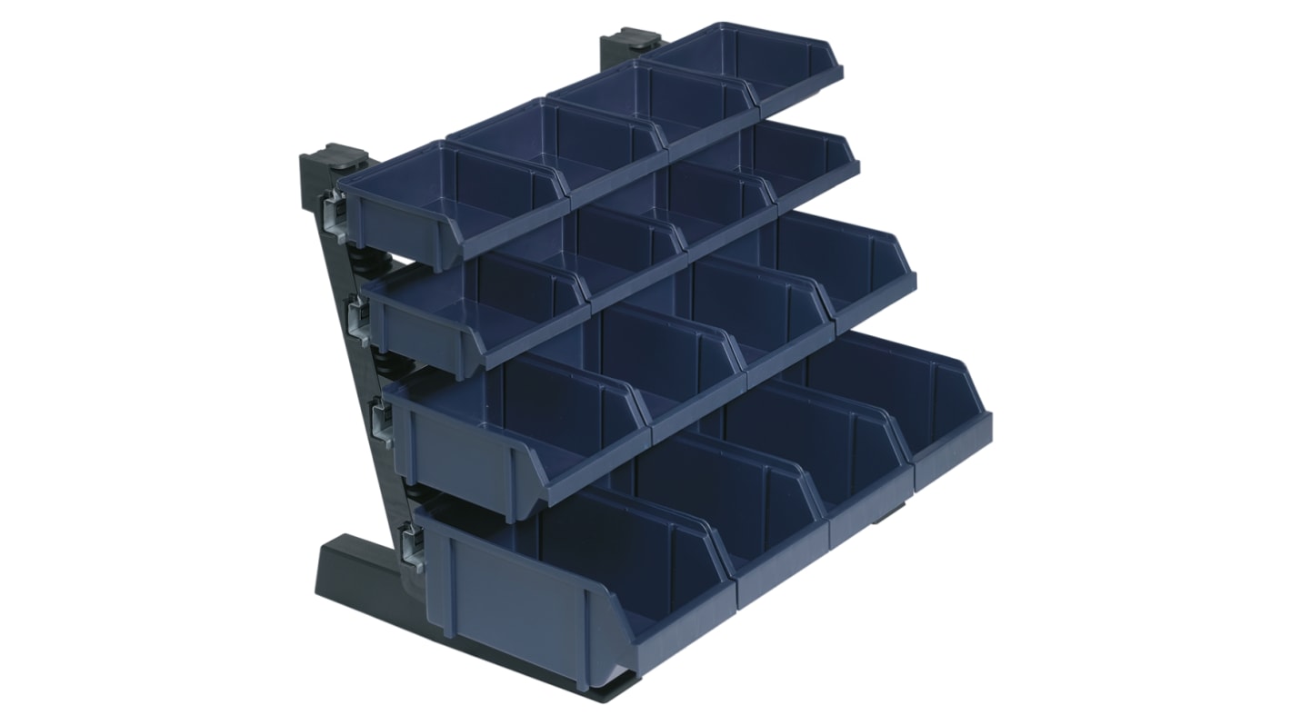 Raaco PP Storage Bin, 360mm x 500mm x 388mm, Blue, Grey