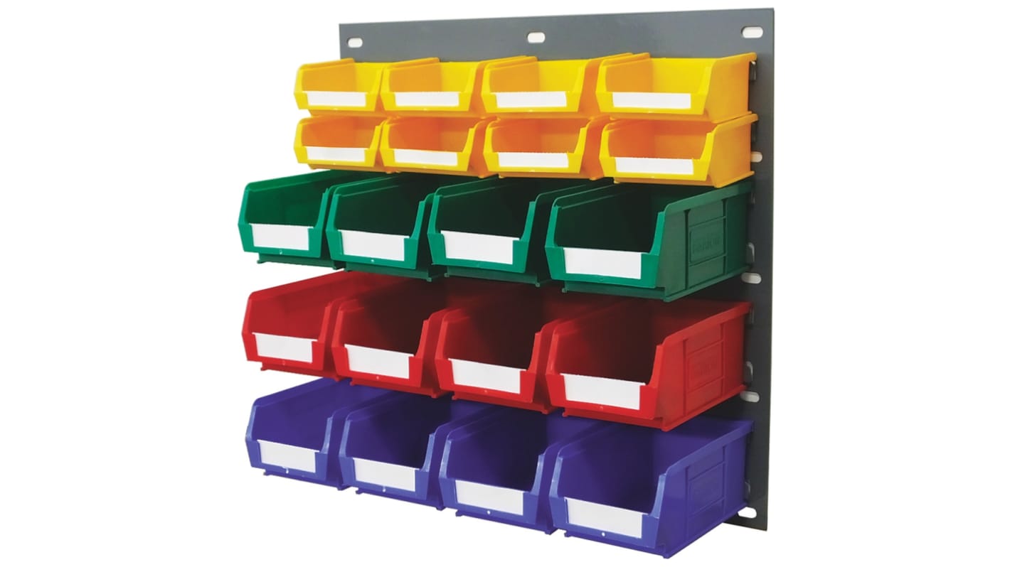 RS PRO PP Louvre Panel Storage Unit x 457mm x 438mm, Blue, Green, Red, Yellow