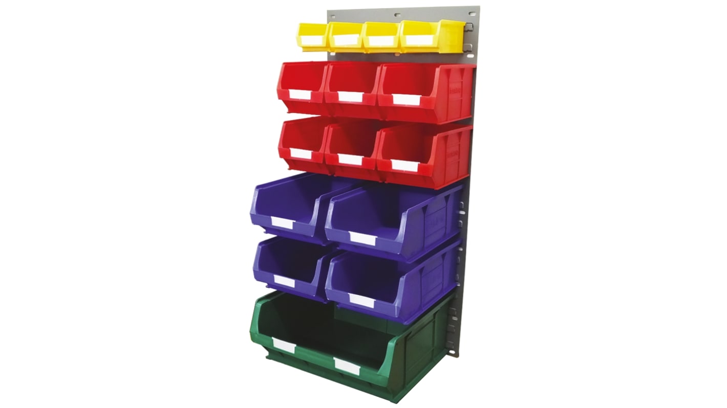 RS PRO PP Louvre Panel Storage Unit, 457mm x 946mm, Blue, Green, Red, Yellow