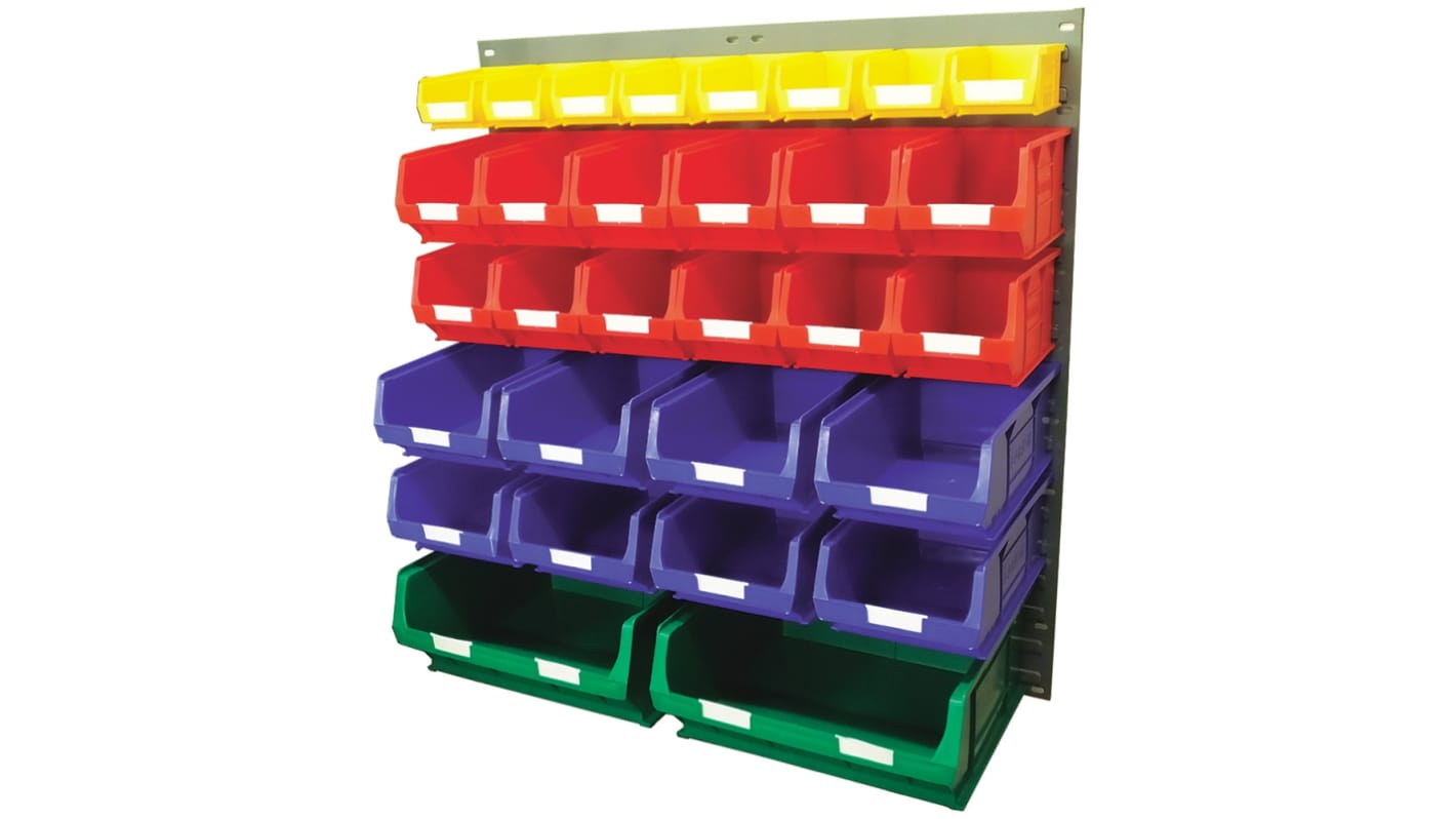 RS PRO PP Louvre Panel Storage Unit, 946mm x 914mm, Blue, Green, Red, Yellow