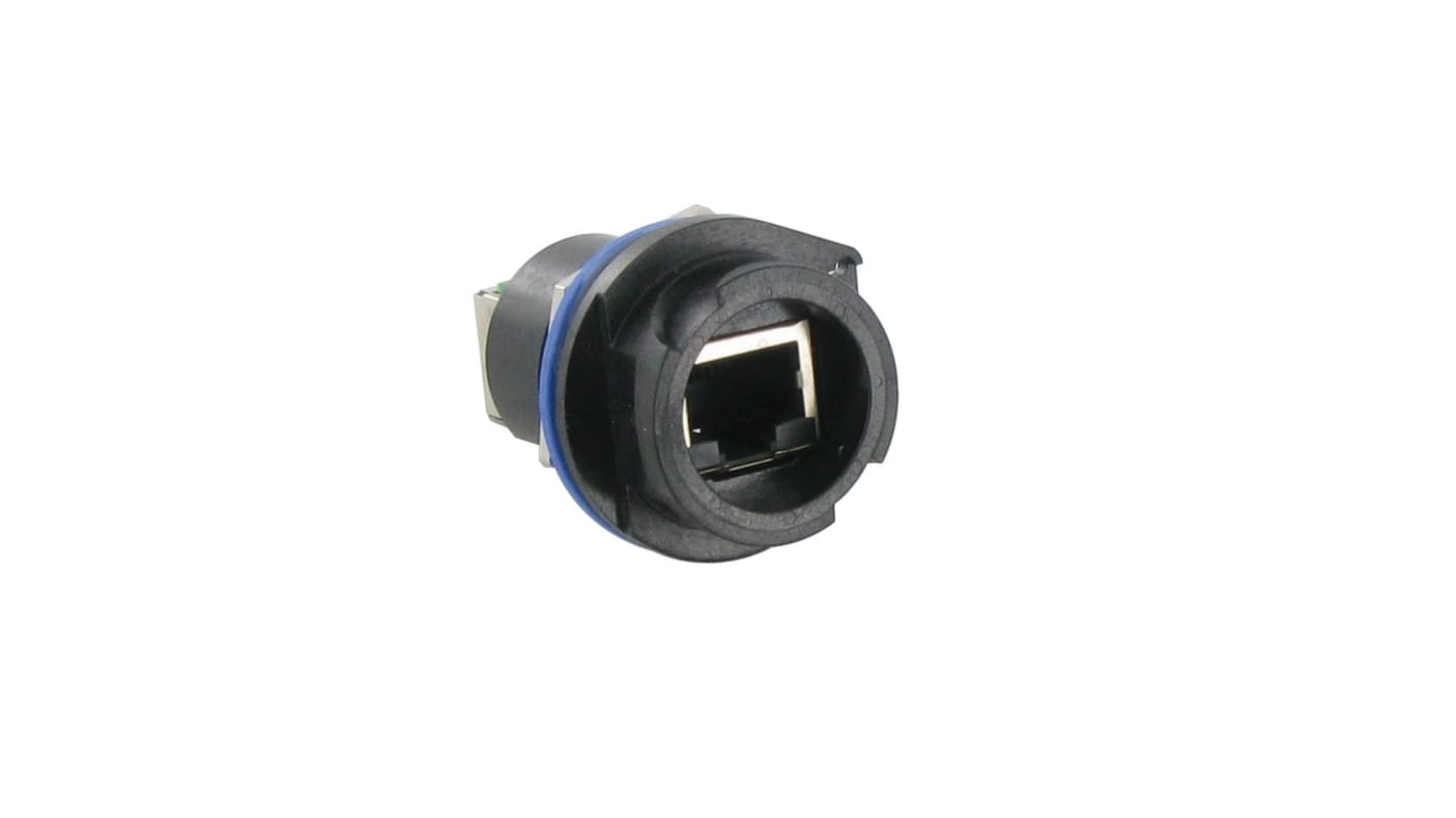 Amphenol Socapex RJFRB Series Female RJ45 Connector, Jam Nut, Cat5e