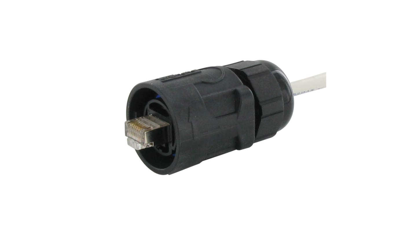 Amphenol Socapex RJFRB Series Male RJ45 Connector, Cable Mount, Cat5e 1 Port 8 -Way