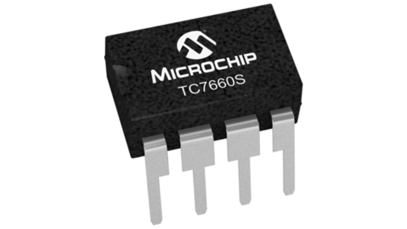 Microchip TC7660SCPA, 1-Channel, Inverting DC-DC Converter, 20mA 8-Pin, PDIP