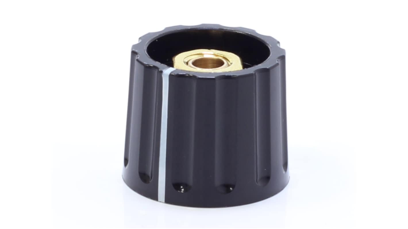 Elma Spannzangenknopf Typ Taster zur Verwendung mit Drehschalter ø 21mm Schwarz Mit Linie Für Wellen-ø 6mm