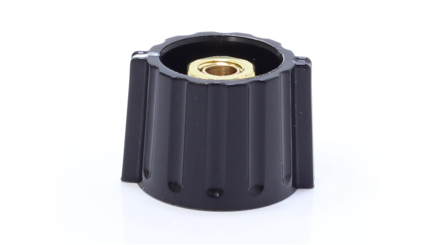 Elma Spannzangenknopf Typ Taster zur Verwendung mit Drehschalter ø 21mm Schwarz Mit Linie Für Wellen-ø 6mm