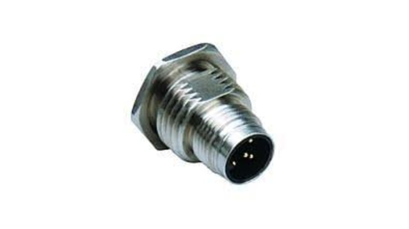 Brad from Molex Circular Connector, 4 Contacts, Panel Mount, M12 Connector, Plug, Male, IP69K, Ultra-Lock Series