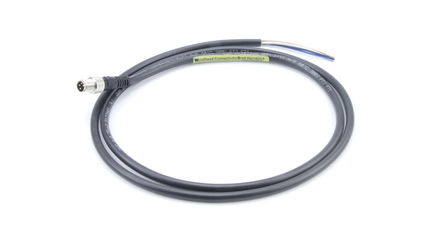 Brad from Molex 4 way M8 to Unterminated Sensor Actuator Cable, 1m