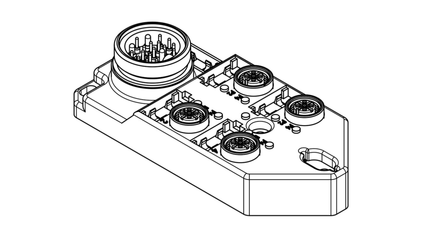 Unità di distribuzione Brad from Molex, 4 porte, connettore M12