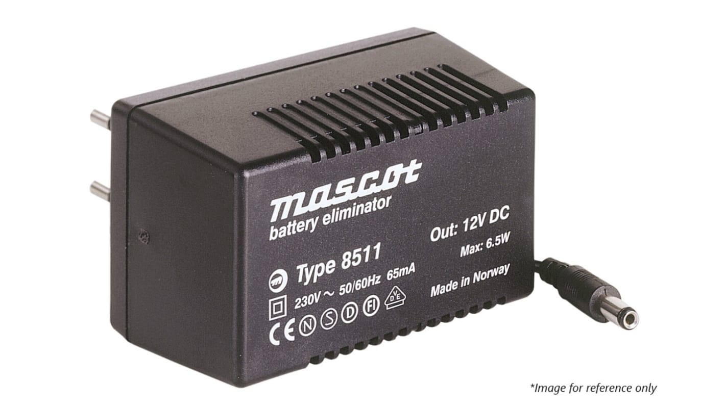 Mascot 6W Plug-In AC/DC Adapter 9V dc Output, 666mA Output