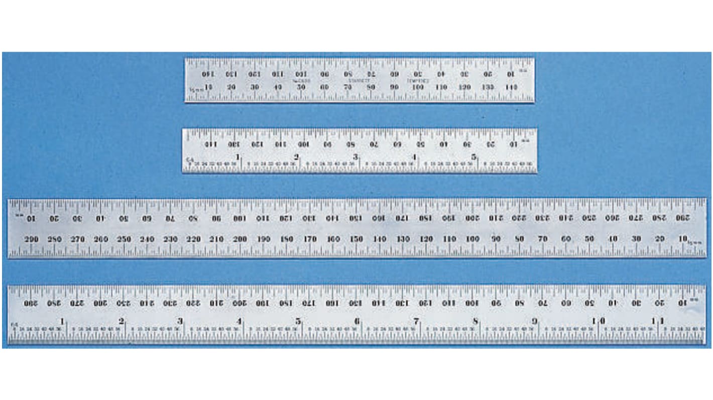 Starrett 300mm Steel Metric Ruler, With UKAS Calibration