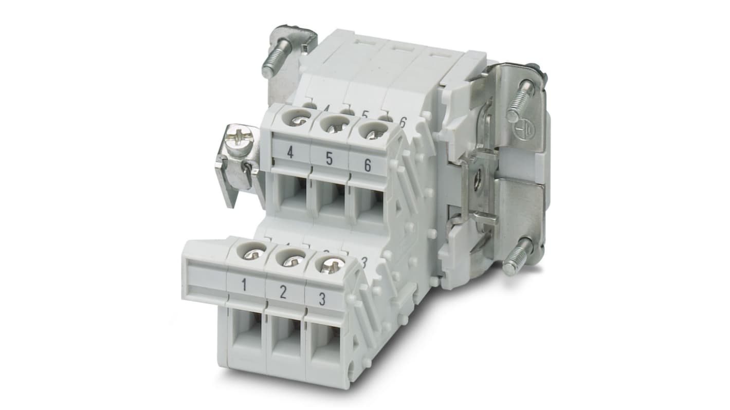 Phoenix Contact Terminal Adapter, 6 Way, 16A, Female, HC, Panel Mount, 500 V