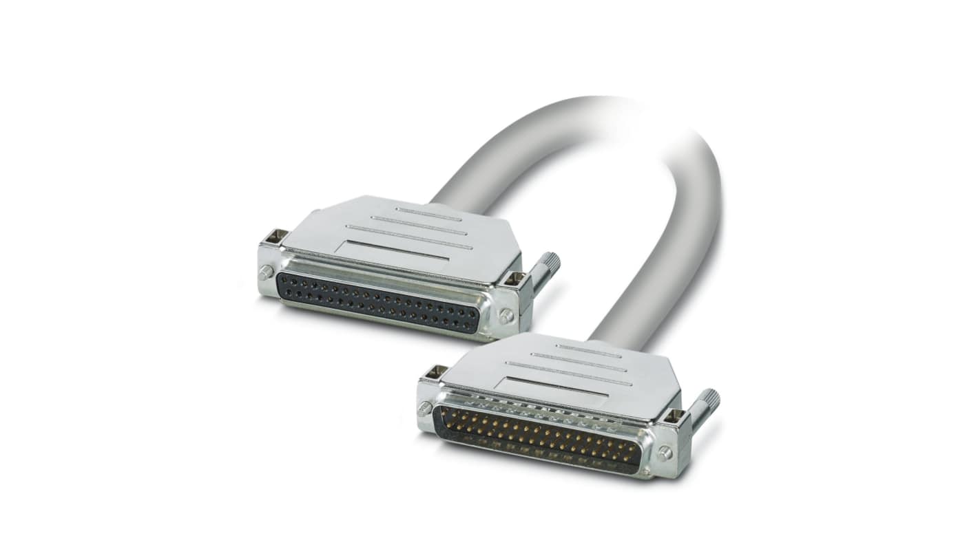 Phoenix Contact Female 37 Pin D-sub to Male 37 Pin D-sub Serial Cable, 6 m, CABLE-D37SUB/B/S Series