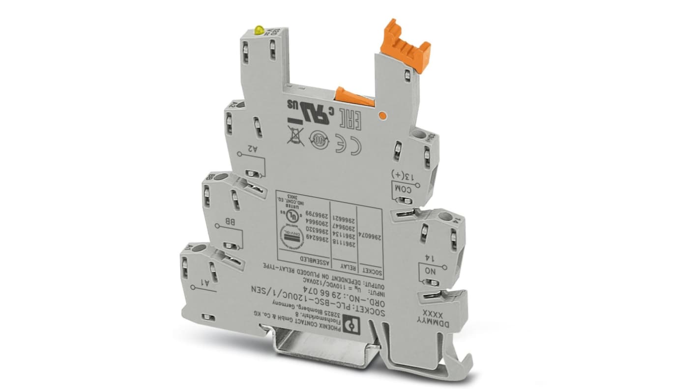 Phoenix Contact PLC-BSC-120UC/ 1/SEN 1 Pin 120V ac/dc DIN Rail Module