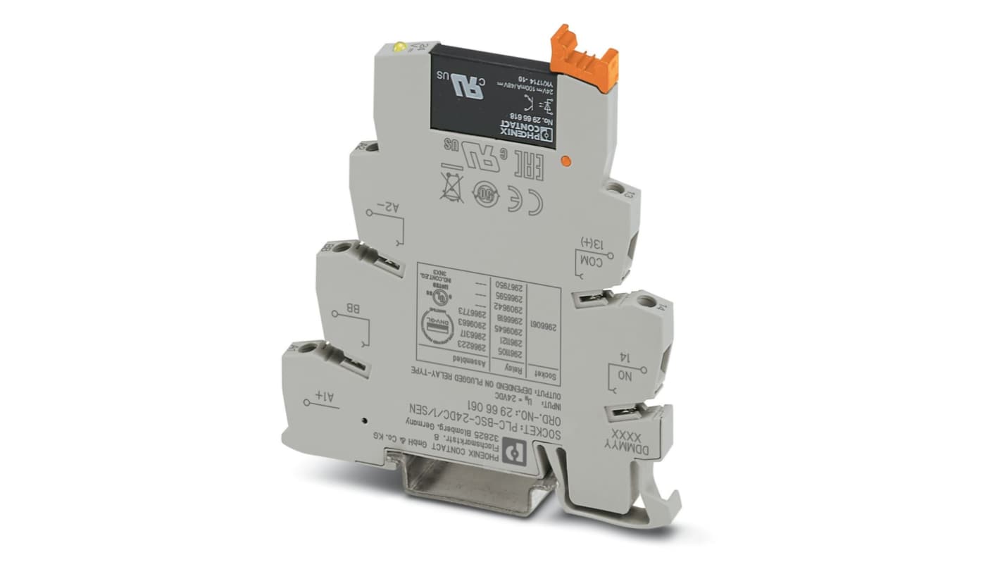 Phoenix Contact PLC-OSC- 24DC/ 48DC/100/SEN Series Solid State Relay, DIN Rail Mount, 19.2 V dc Load