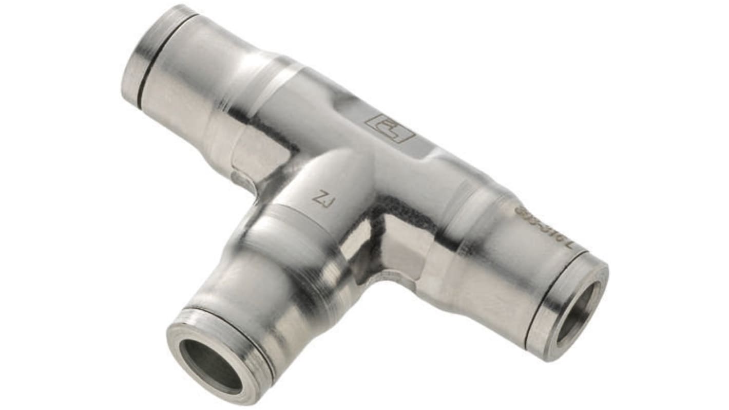 Legris LF3800 Series Tee Tube-to-Tube Adaptor Push In 10 mm, Push In 10 mm to Push In 10 mm, Tube-to-Tube Connection