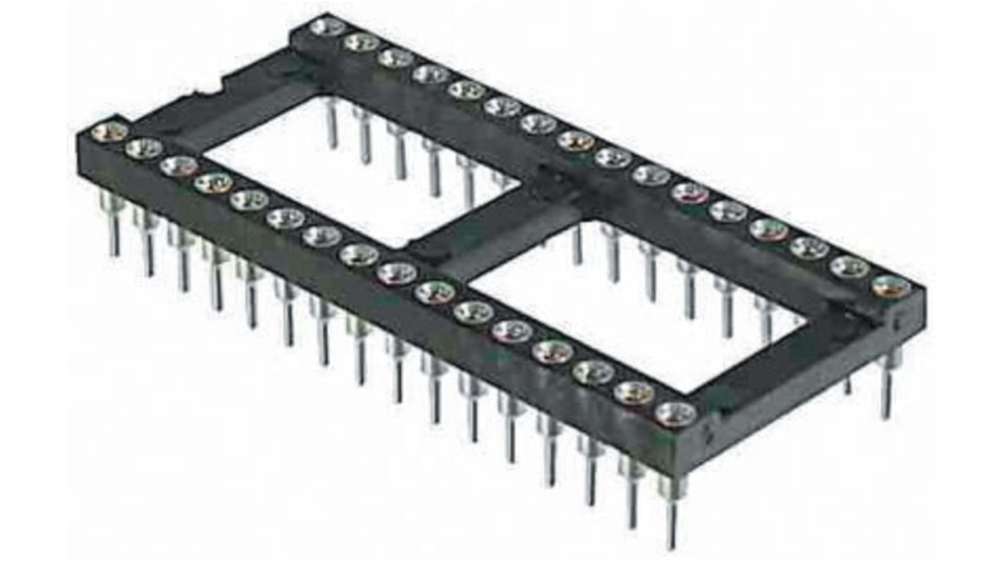 Winslow 2.54mm Pitch Vertical 24 Way, Through Hole Turned Pin Open Frame IC Dip Socket, 3A