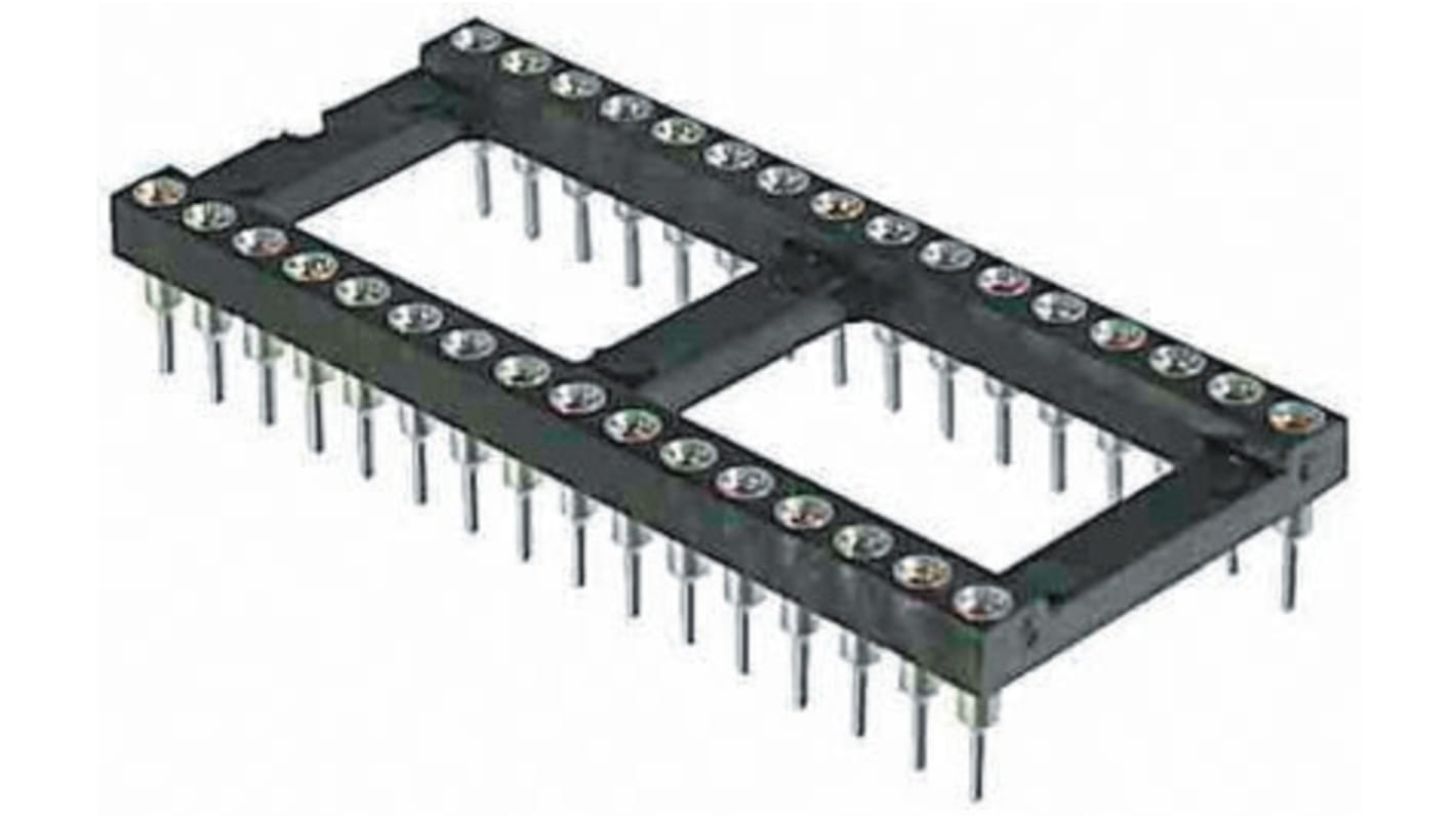 Winslow 2.54mm Pitch Vertical 28 Way, Through Hole Turned Pin Open Frame IC Dip Socket, 3A