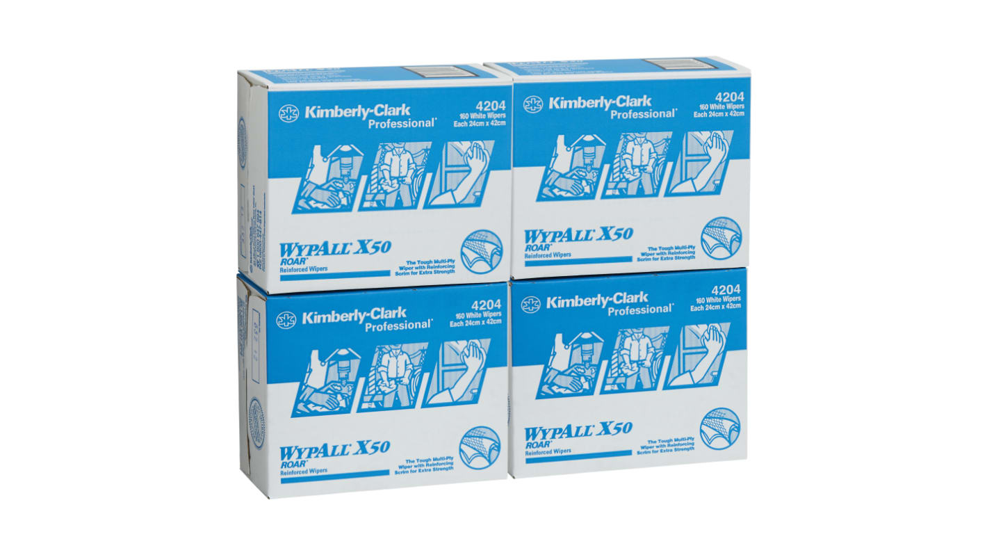 WYPALL X50 Pop-Up Wipers (4204) Dry Multi-Purpose Wipes, Pack of 640, 24cm