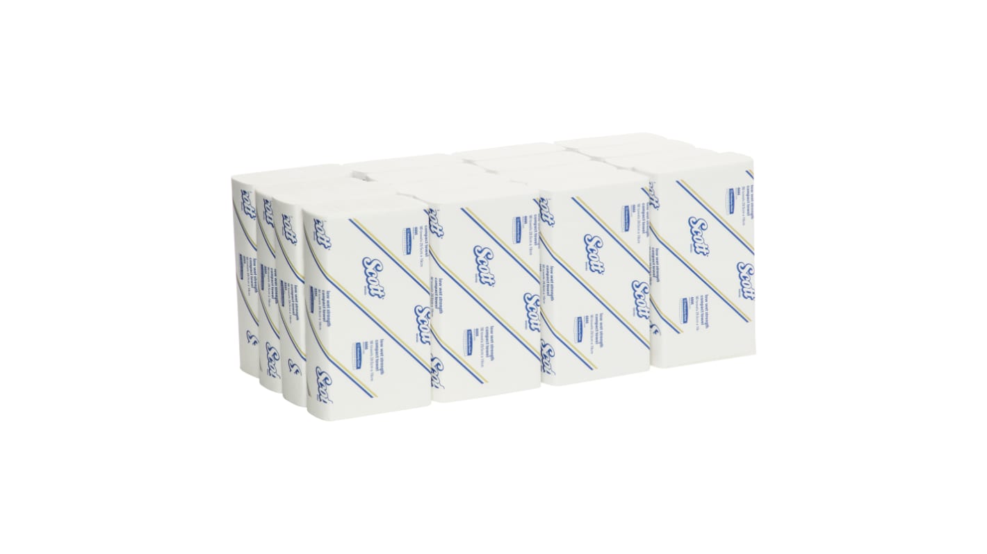 SCOTT Low Wet Strength (4444) Folded White Paper Towel, 295 x 190mm, 2160 Sheets