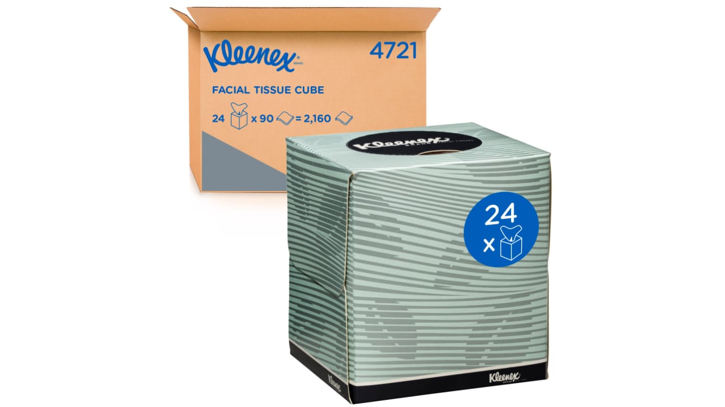 KLEENEX® Facial Tissue Cube White Facial Tissues, Cube Box of 90