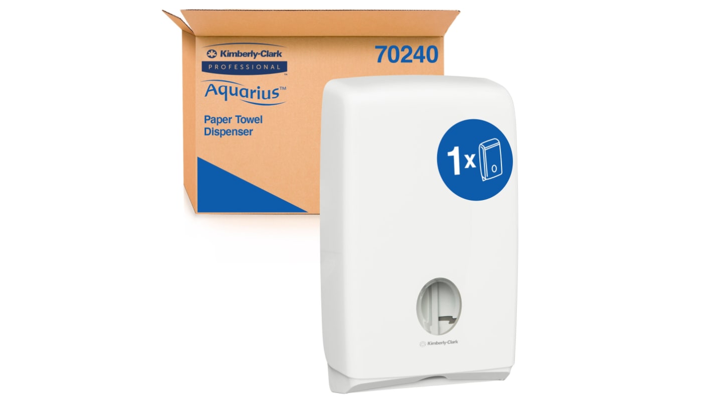 Kimberly Clark White Paper Towel Dispenser, 240mm x 380mm x 8.9mm